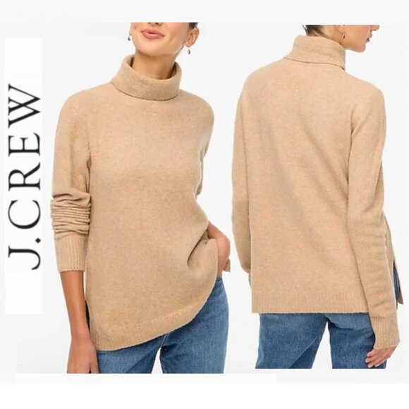 J.Crew XS Turtleneck Sweater Cream Wool Soft Knit Pullover - Picture 1 of 14